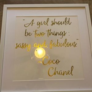 Portrait Frame w/ Coco Chanel quote.